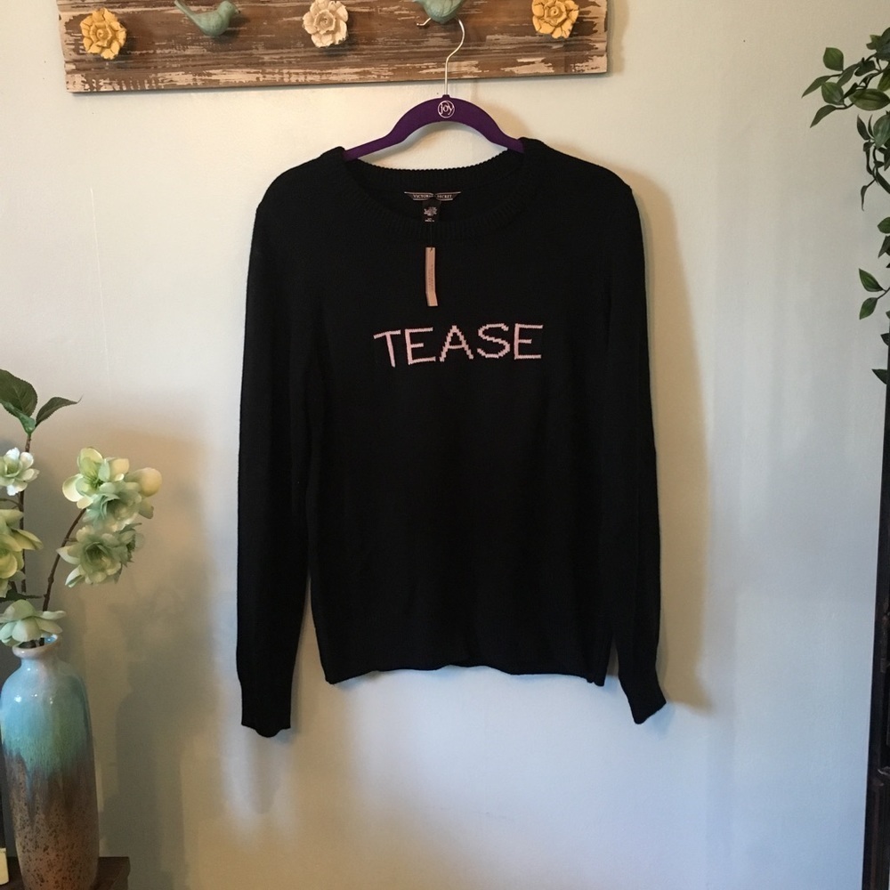 New Black Victoria's Secret Runway collection Long sleeve sweater Cashmere Large